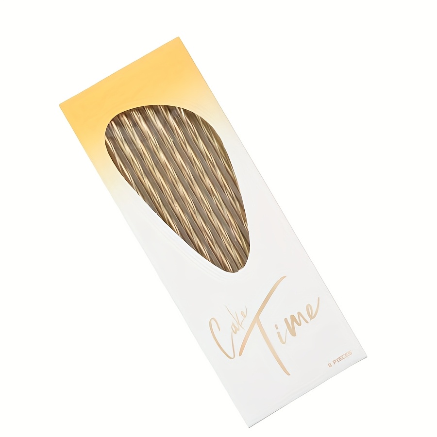 Set Of 8 Creative Long Gold-plated Threaded Cake Decoration Items, Supplies For Birthday Celebrations, Indoor Baking Inserts