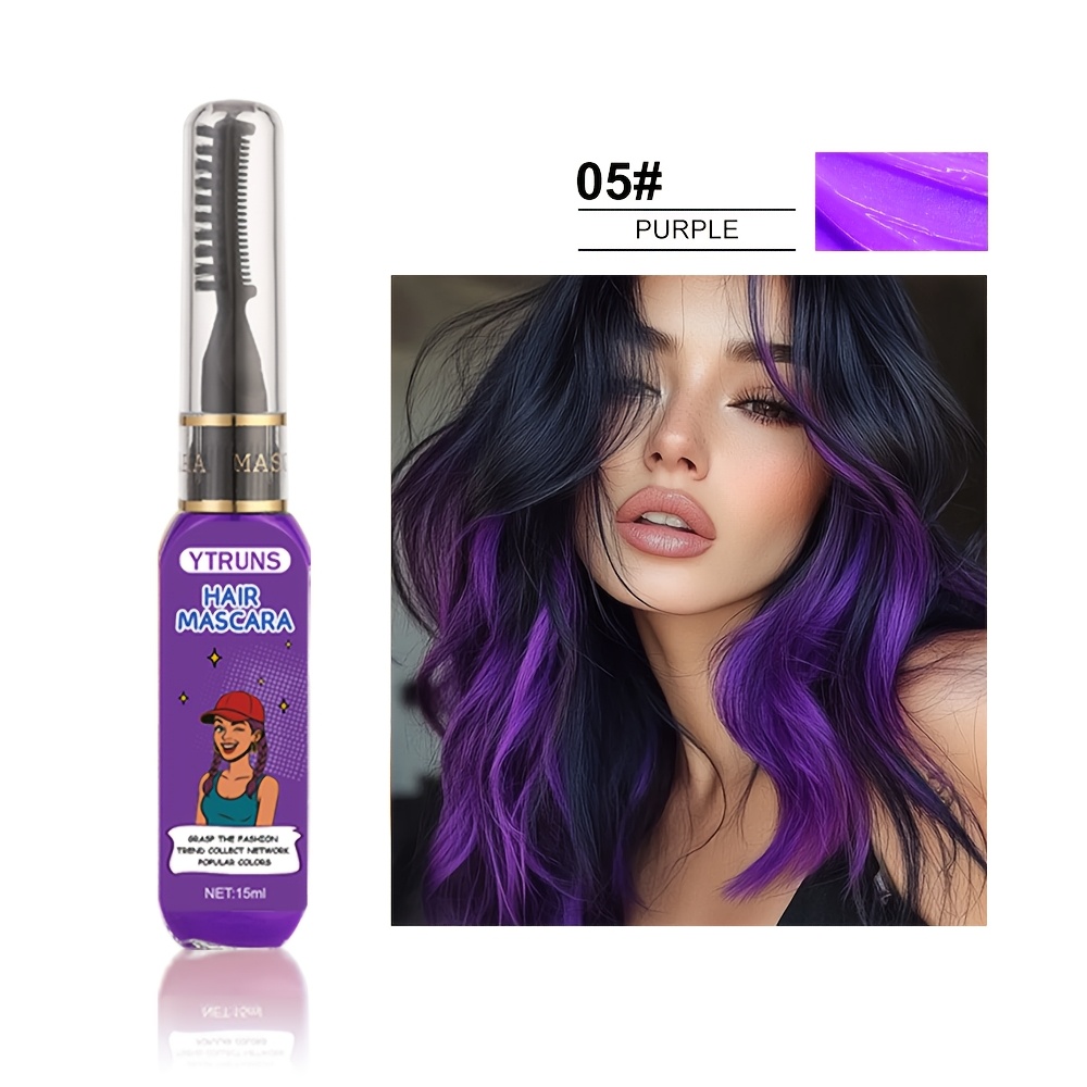 Image of Temporary Hair Color Mascara - 13 For Instant Highlighting And Styling - Washable Hair Dye For Party, Festival, Cosplay And Daily Look - Application, Non-sticky And Quick Dry Formula, 15ml Each