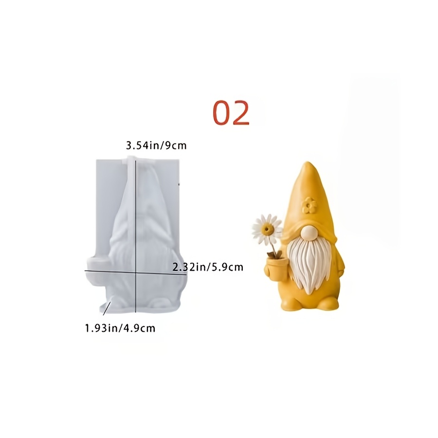 TEMU Set di 1/3 Stampi in Silicone per Creare Statuine di Gnomi con di e , per Decorazioni a Livelli in Stile "-" o ; Questi Stampi Producono Mini