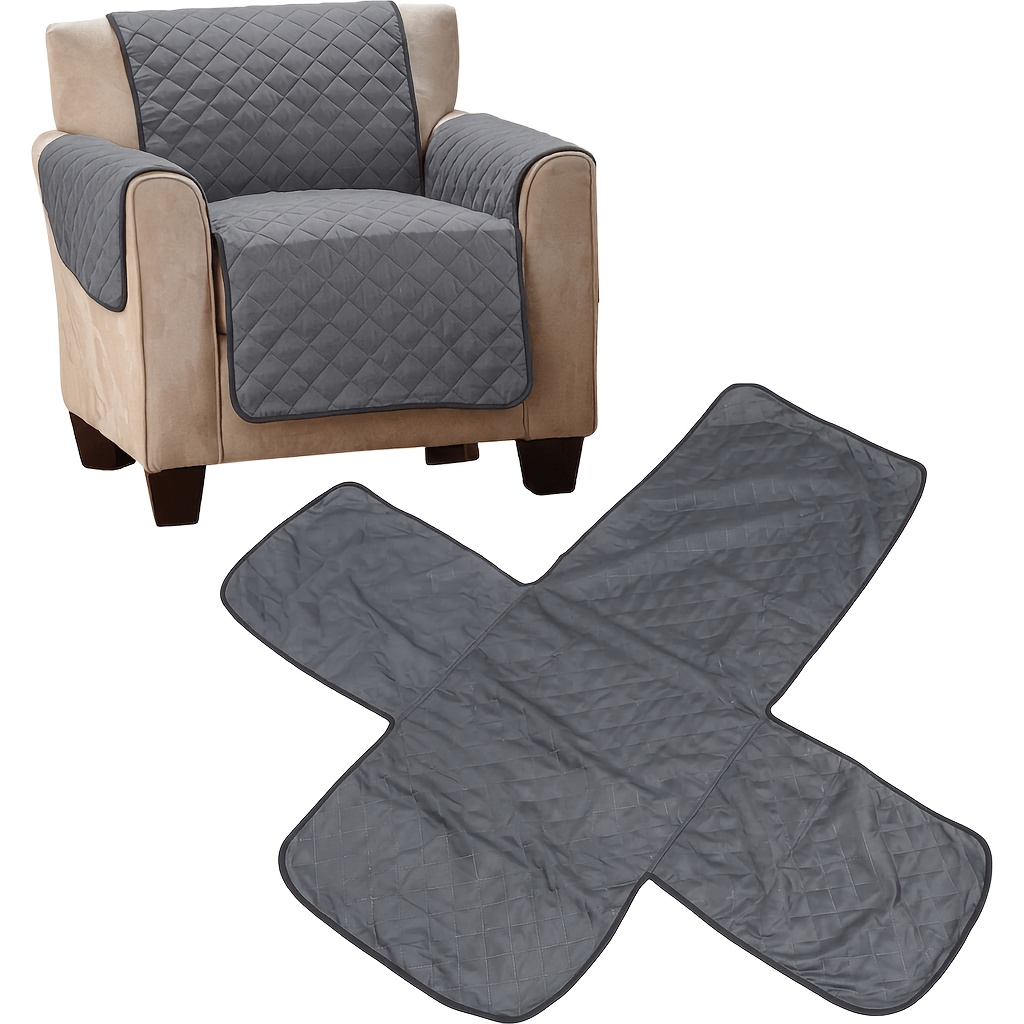 Recliner Chair Cover, Non-slip Recliner Covers For Recliner Chair, Washable Scratch-proof Reclining Chair Couch Cover Furniture Protector For Dogs Cats Pets 1 Seater 170x170cm (23.6in, Black/gray)