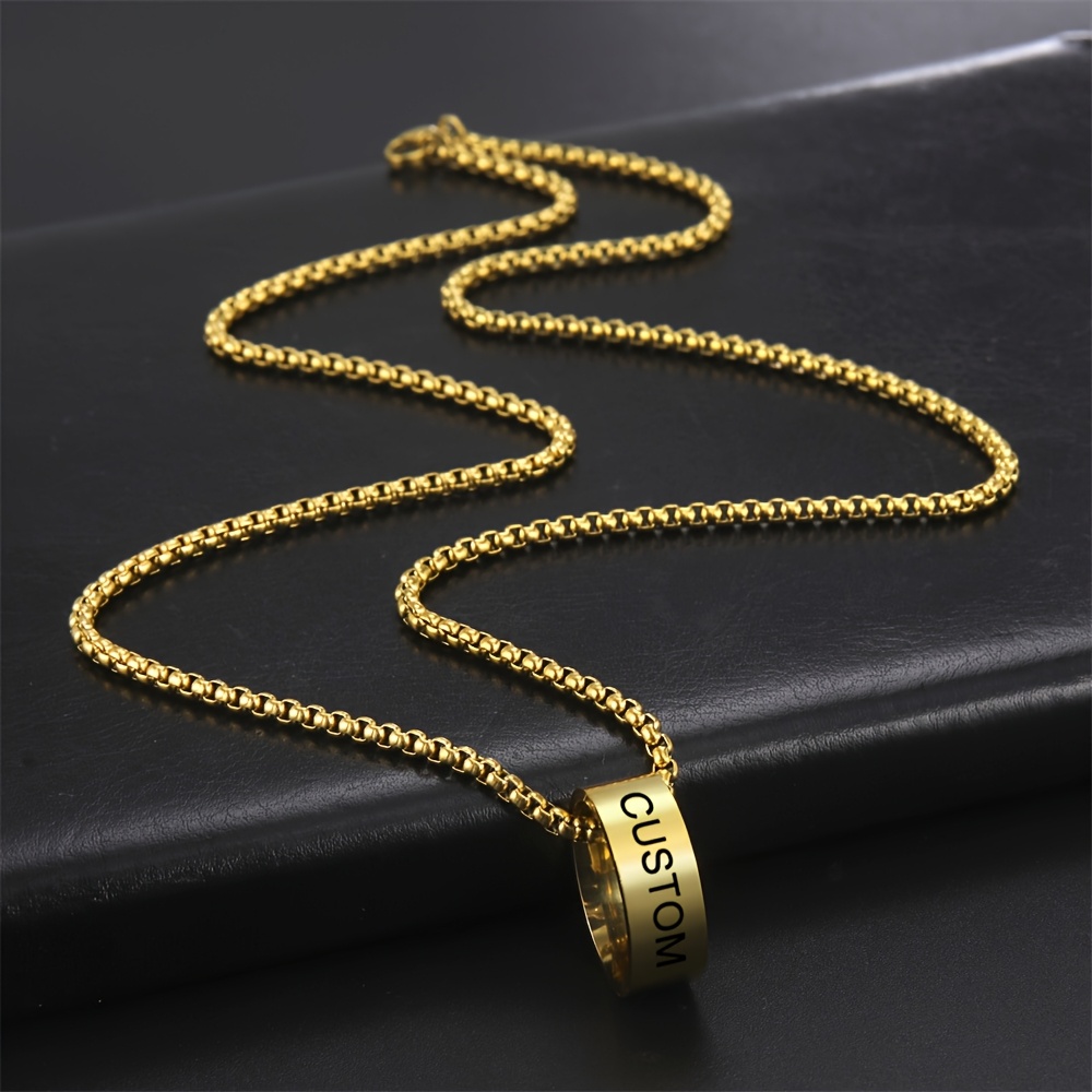 Personalized Engraved Name & Date Pendant Necklace