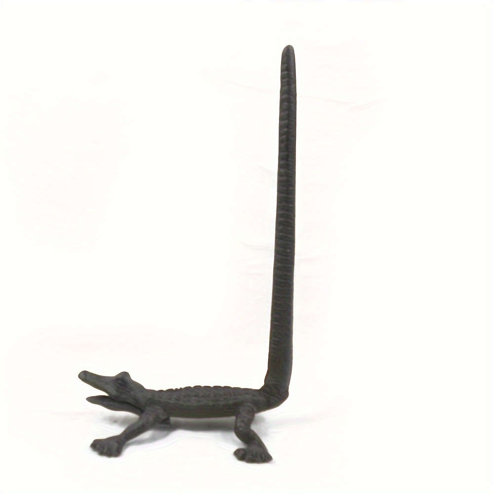 1pc cast iron crocodile ornament tissue holder hemp rope and other   rack Product details 1