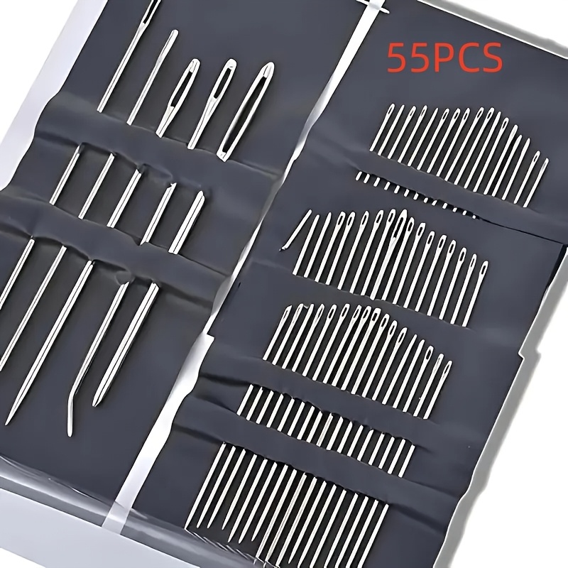 TEMU A Set Of 55 Stainless Sewing Needle Combinations - Sizes And Models Of Hand Sewing Needles, Multifunctional, Suitable For Adult Sewing Beginners