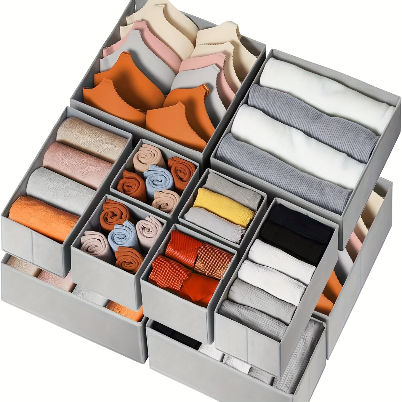 

Non-woven Drawer Organizer Set - 6pcs/12pcs Divider For Clothes, - Drawer Inserts For , Underwear, , - No Ironing Required