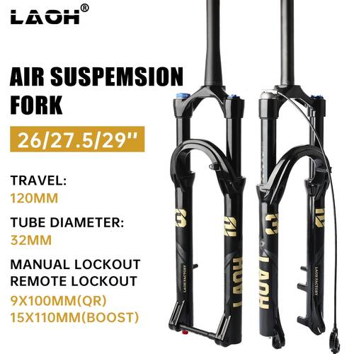 mountain bike front fork 120 manual air pressure shock absorber suitable for 26 27 5 29 inch wheels