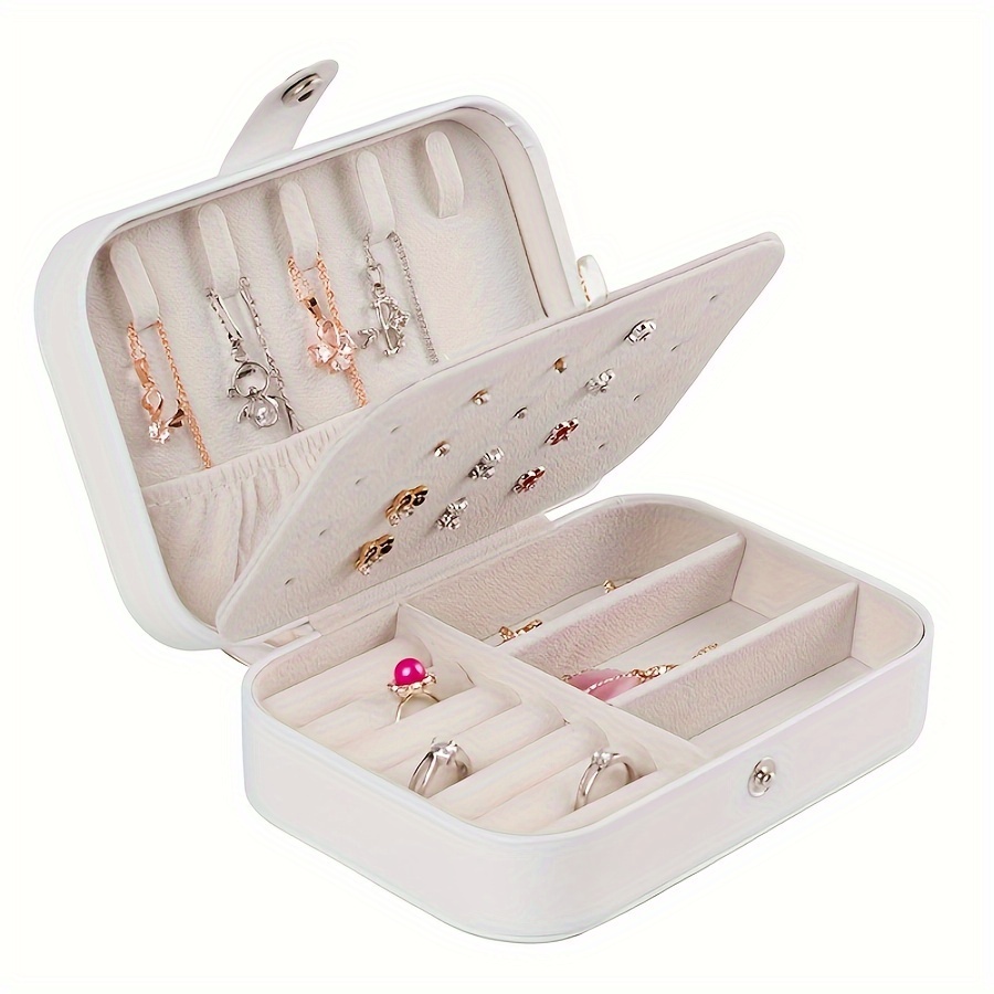 TEMU Portable Double-layer Jewelry Organizer - Style Storage Box For , Necklaces & Rings, For Return School