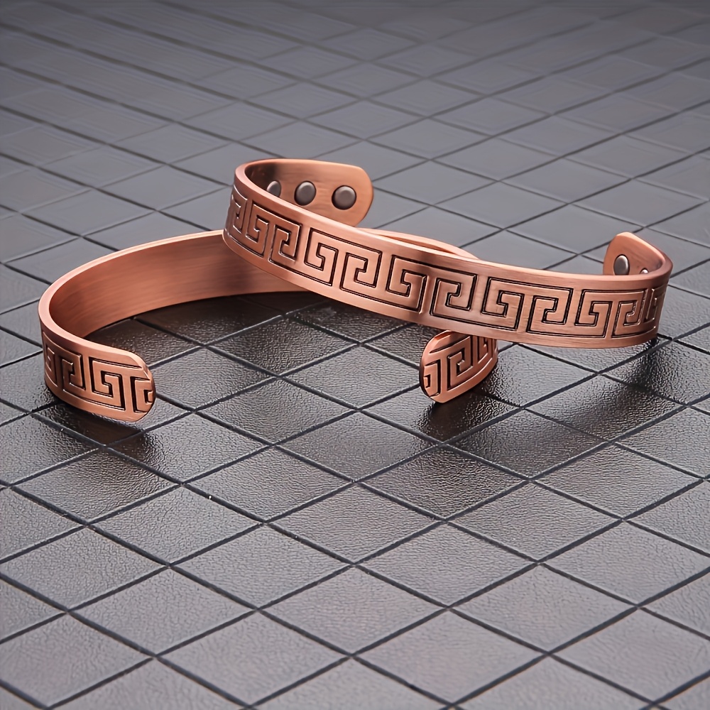 Adjustable Copper Magnetic Bracelet, Vintage Design