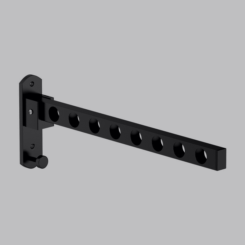 E-shop Wäschestange ohne Bohrung, höhenverstellbarer wandmontierter Metall-Wäscheständer mit Mehrloch-Design, platzsparender faltbarer