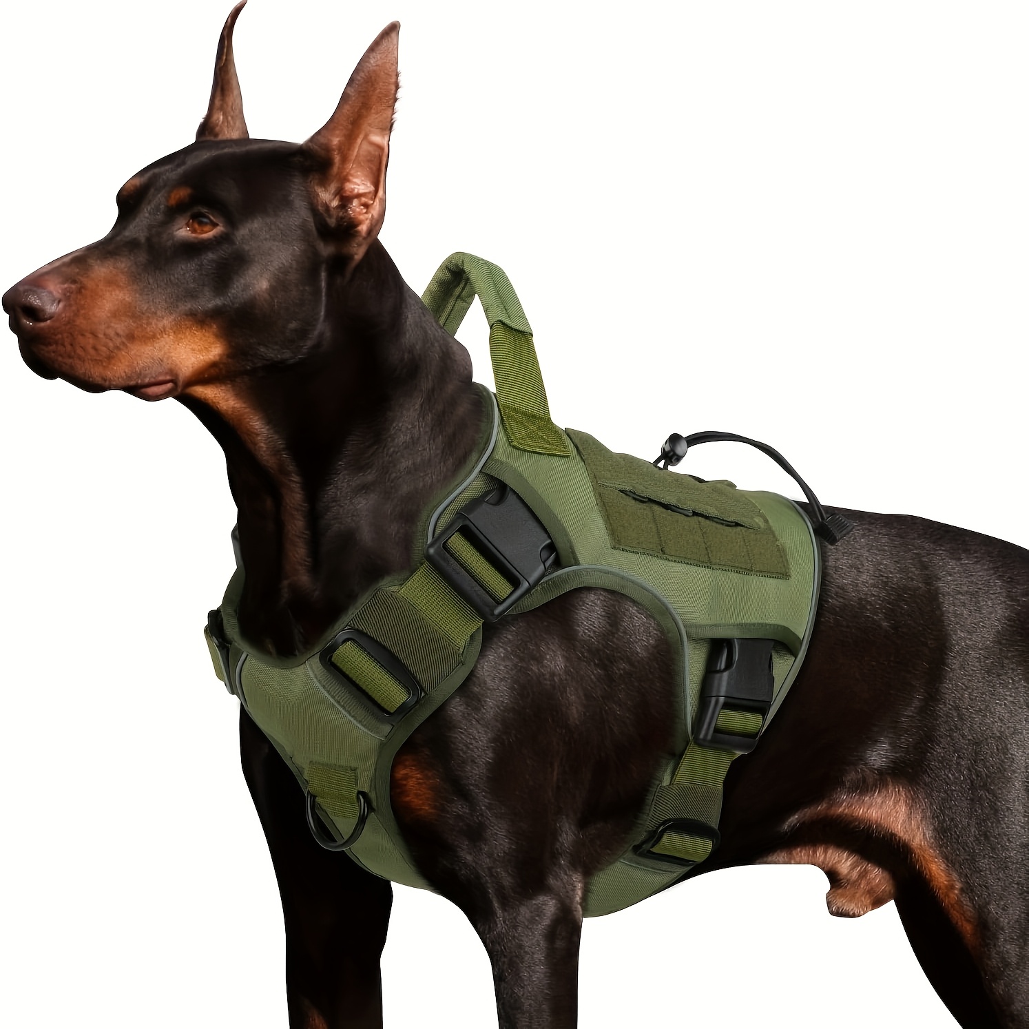 TEMU Dog Harness Tactical Dog Harness With Handle No Pull Service Dog Vest With Panels Adjustable Dog Vest Harness For Walking Hiking Training