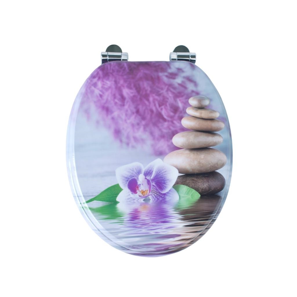 TEMU Abattant de toilette SAINOS MDF avec mécanisme de fermeture douce, design de O avec charnières réglables en de pour prévenir la rouille, jusqu'à