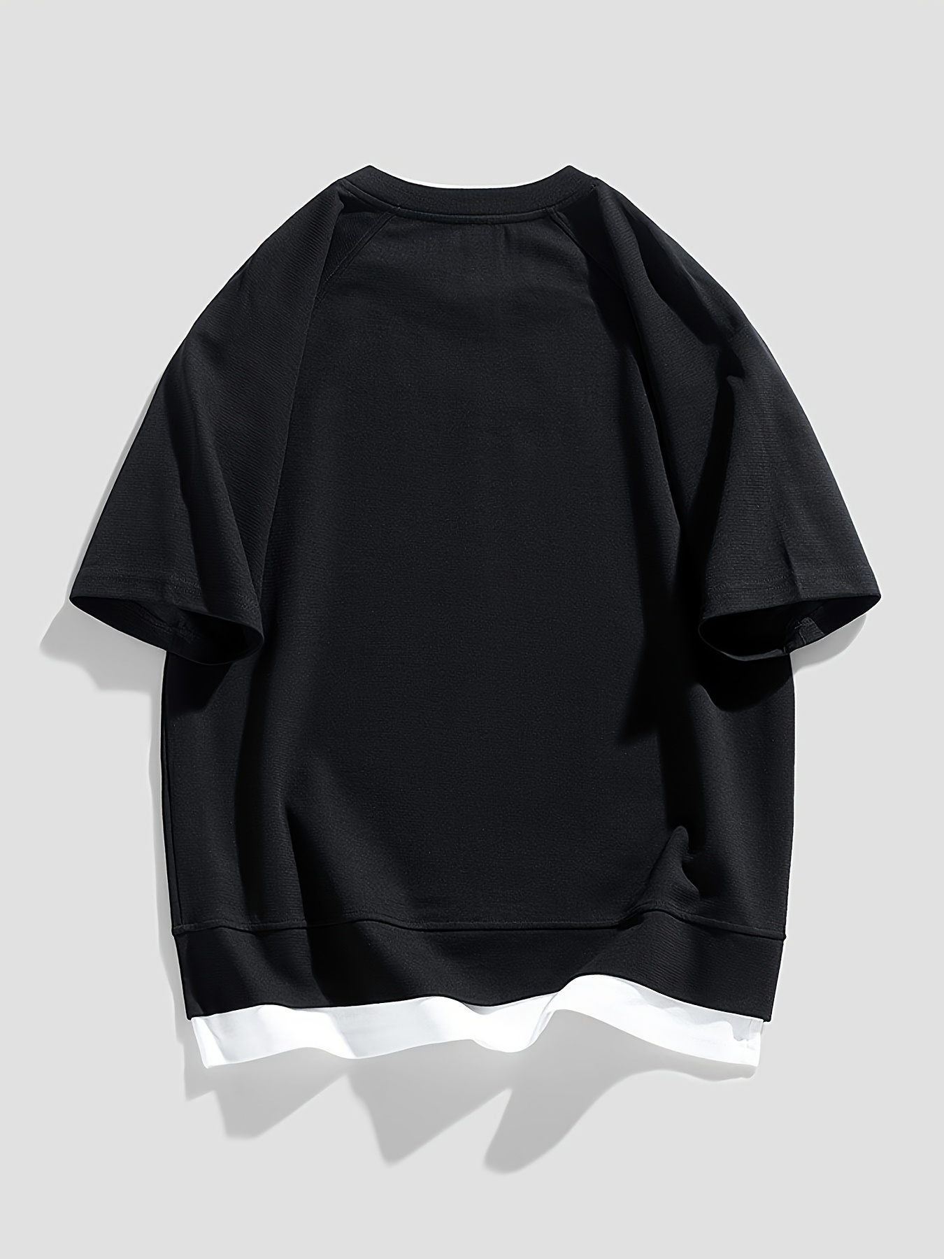mens stylish short sleeve two piece summer outfit with feel featuring a round neck and versatile solid blend t shirt details 10