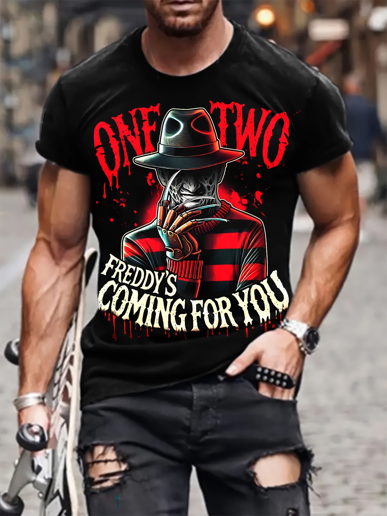 mens graphic tee print black retro Temu Portugal