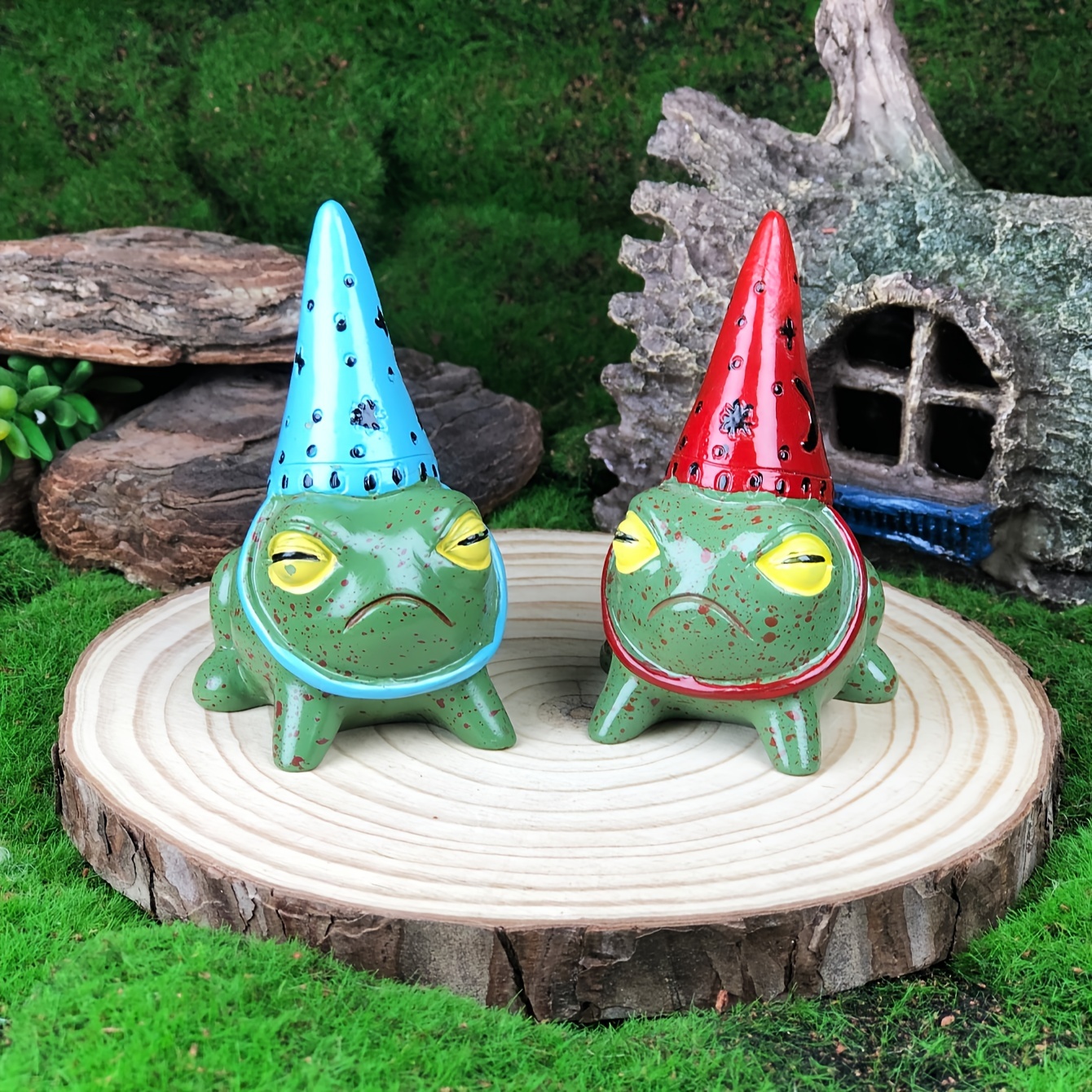 

Frog Figurine - Resin Garden & Yard Decor With Pointed Hat, For Any Room