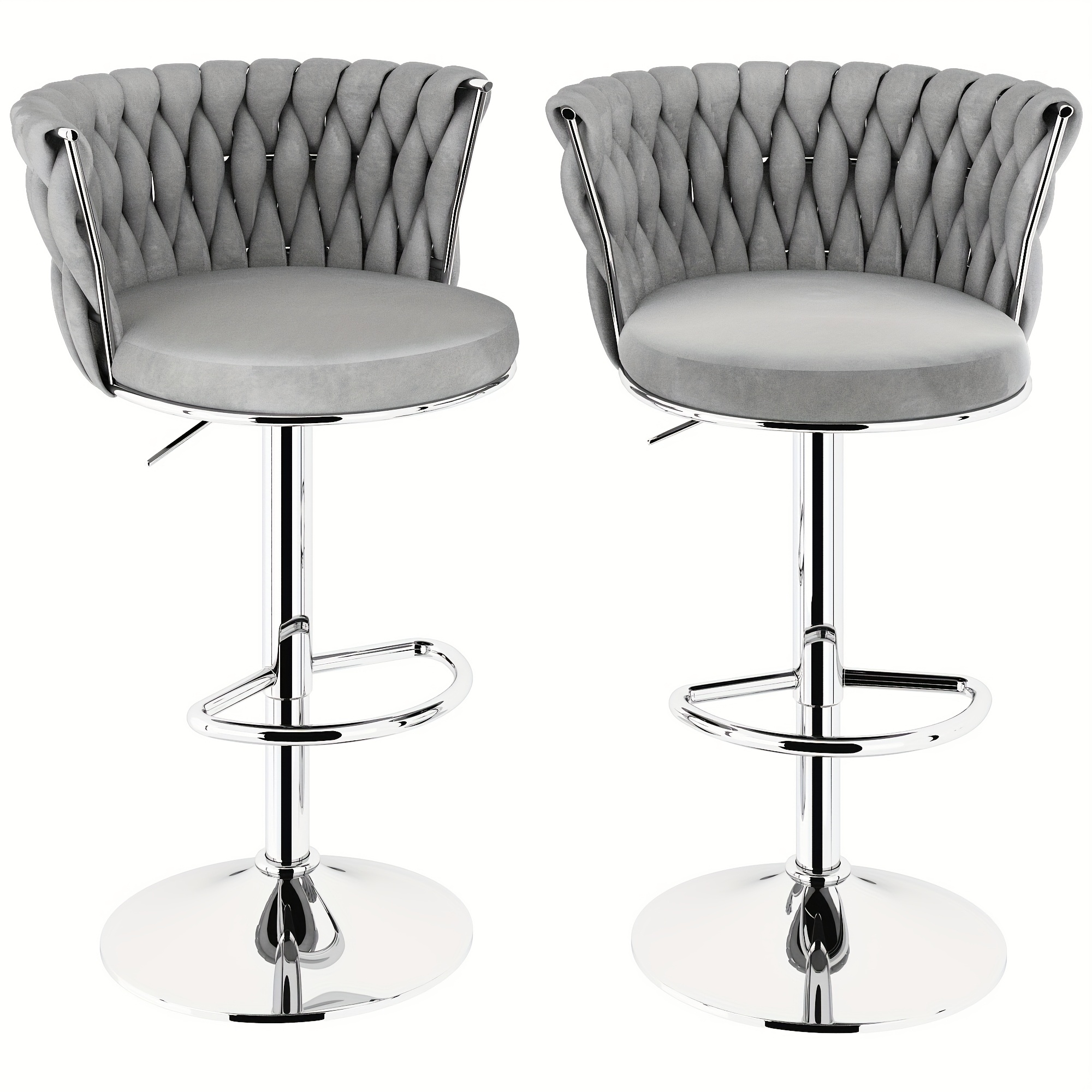 TEMU Lamerge Bar And Outdoor Bar Chair Set, Two-piece Metal-legged Bar Chairs, Height-adjustable Chairs, Ergonomic Bar Chairs, Rotatable Home