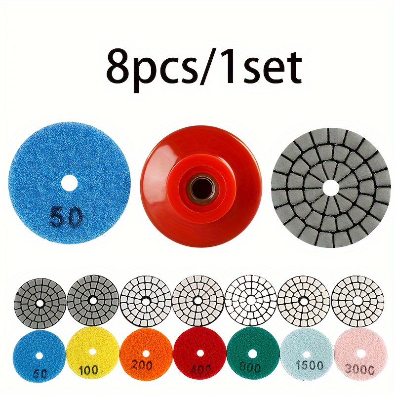 

8pcs/1set 2 Inch Diamond Dry Grinding Discs Marble Polishing Discs Small Polishing Discs Shaped Stone Grinding Tools