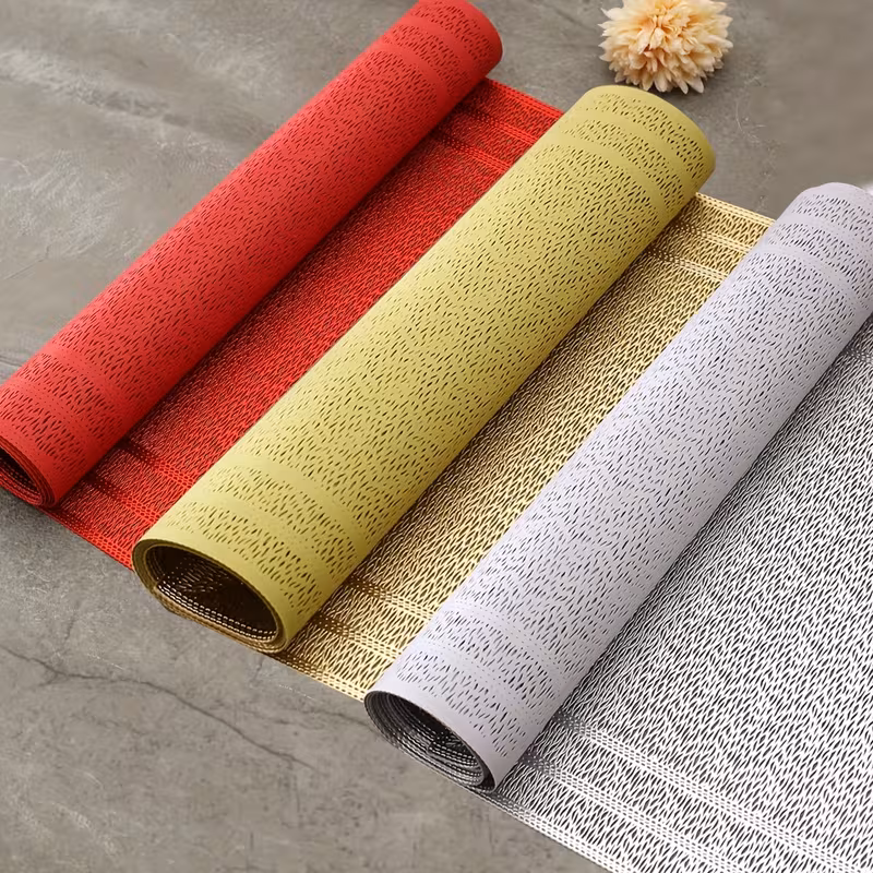 1pc greek fret pattern pvc golden stamping table runner easy and stylish table mat dining table center decoration non slip and heat insulation mat suitable for wedding parties festival celebrations picnic camping Product details 0