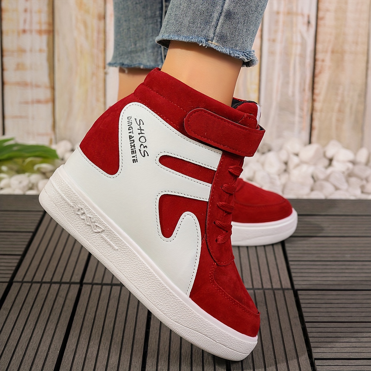 Red Women's Wedge Heel Sneakers sold by 100 Spartans