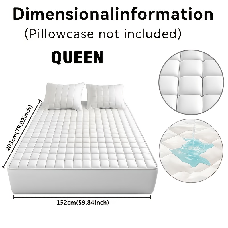 TEMU Protège- amélioré imperméable avec poche de rangement, protège-matelas -punaises de lit adapté aux animaux domestiques, drap-housse matelassé,