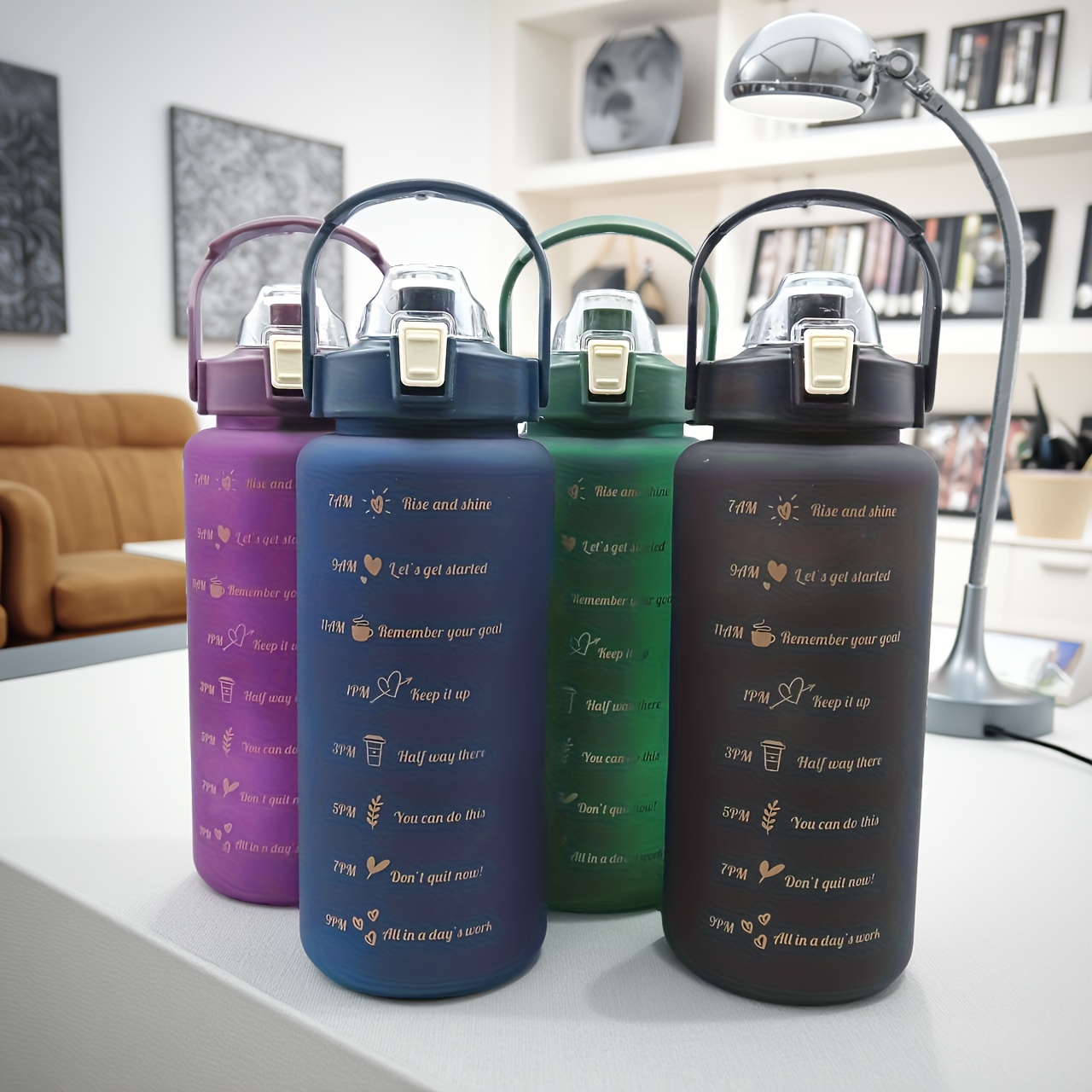 1pc Grande Capacité 67.63oz/23.67oz/10.14oz Bouteille d'Eau PC Étanche avec Couvercle à Paille, Portable Robuste pour Gym, Camping, École, Extérieur, Sports - Conteneur Étanche Durable pour Hydratation en Déplacement, Idéal pour s &