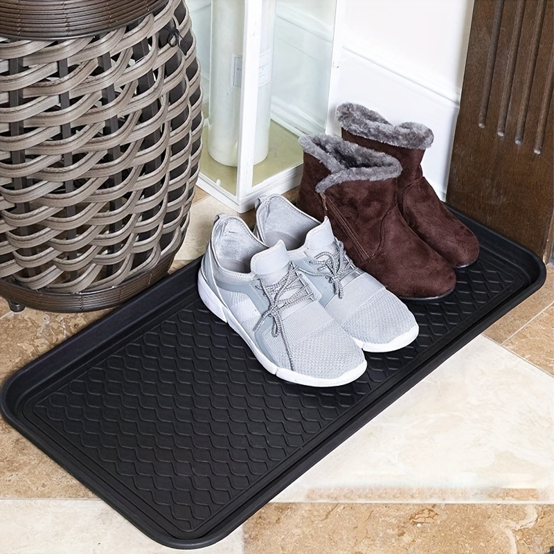 

Large Boot & - Plastic, Black With Raised For Indoor/outdoor Use - Keeping Floors Clean, Pet Food Dishes & Litter Box Liners