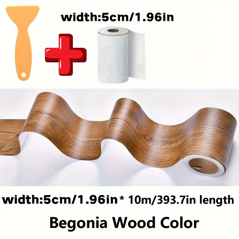 TEMU 1pc Self-adhesive Wood Grain Repair Tape -1pc Small Scraper Is Included, Pp Material, Realistic Wood Patterns For Furniture, Table, Chair,