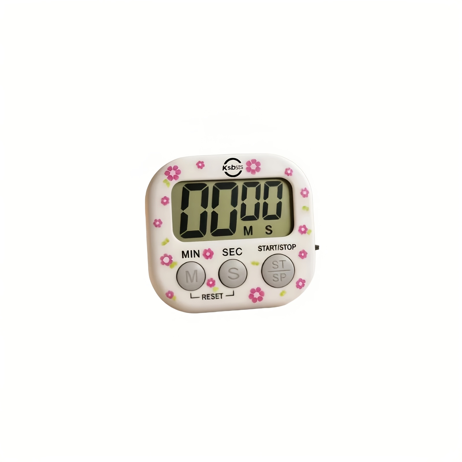 TEMU 1pc Floral Digital Kitchen Timer, 99-minute Countdown, Lcd Display, Start/stop, Reset, Magnetic Back Panel, Loud Alarm, Battery Powered -