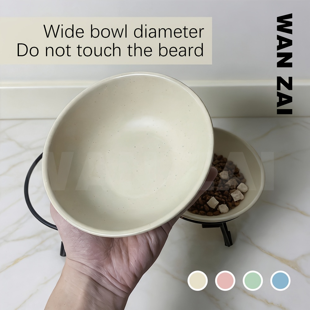 thickened anti slip elevated cat food bowl   style     wheat straw dual bowl feeder anti vomiting neck protection design with non slip pads   to clean large capacity multiple colors   for all cat Product details 3