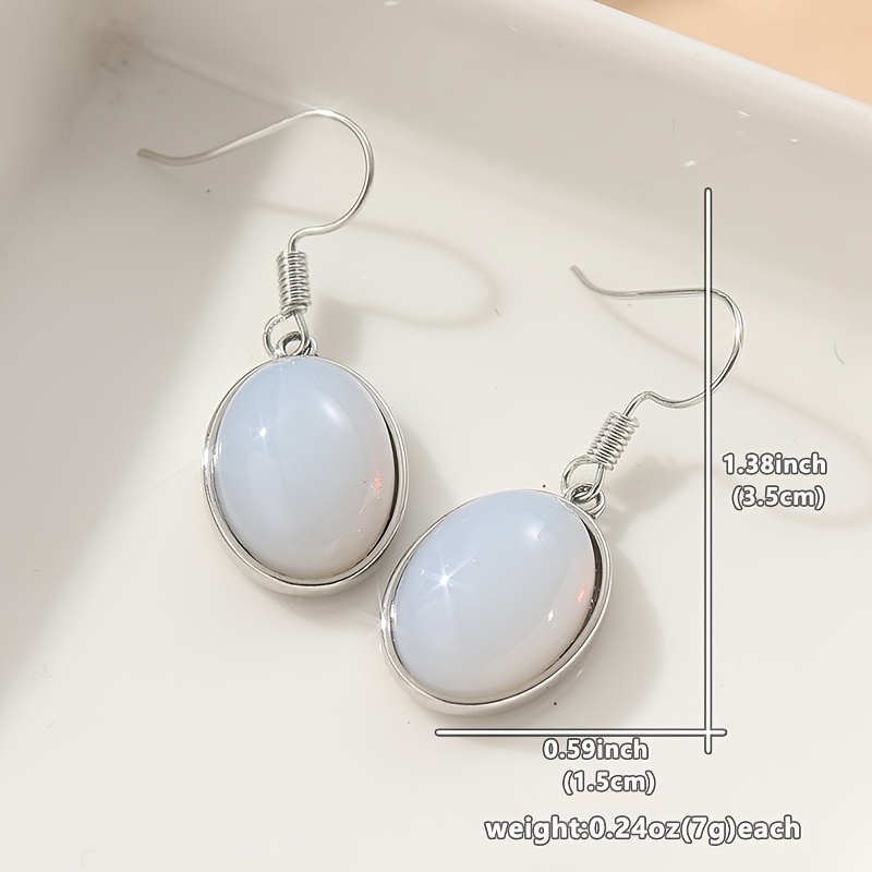 Moonstone Oval Drop Earrings for Weddings & Daily Wear
