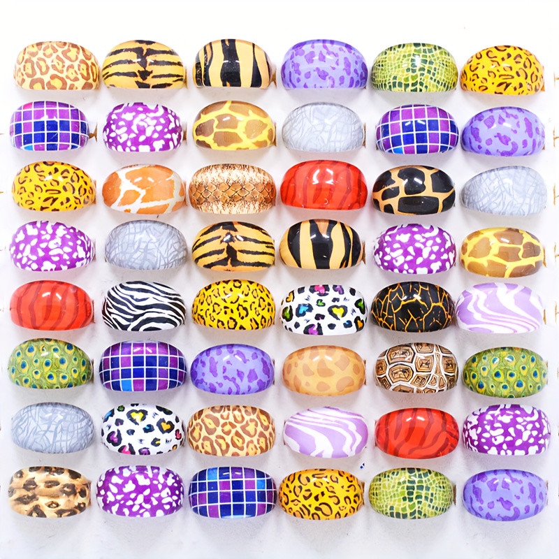 Boho Resin Rings - Leopard, Zebra - Vacation, Party