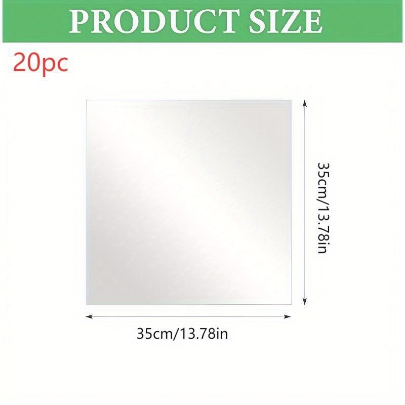 TEMU 20pcs Acrylic Full-length Mirror For Home Wall Decoration, Shatterproof Acrylic Cosmetic Mirror, Holiday Mirror Tray, Candle Tray, Suitable For