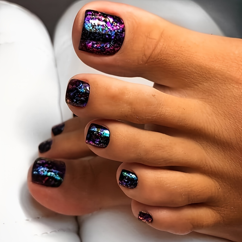 24pcs Black Flash Art Western Wear Toenail Stickers Essential