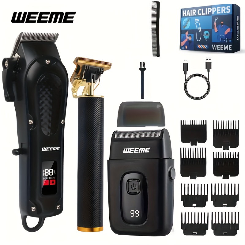 

Christmas Gift Professional Men's Hair Clipper Set, Electric Grooming Kit With Lcd Display, Rechargeable, Gifts For Men, Father's Day Gift