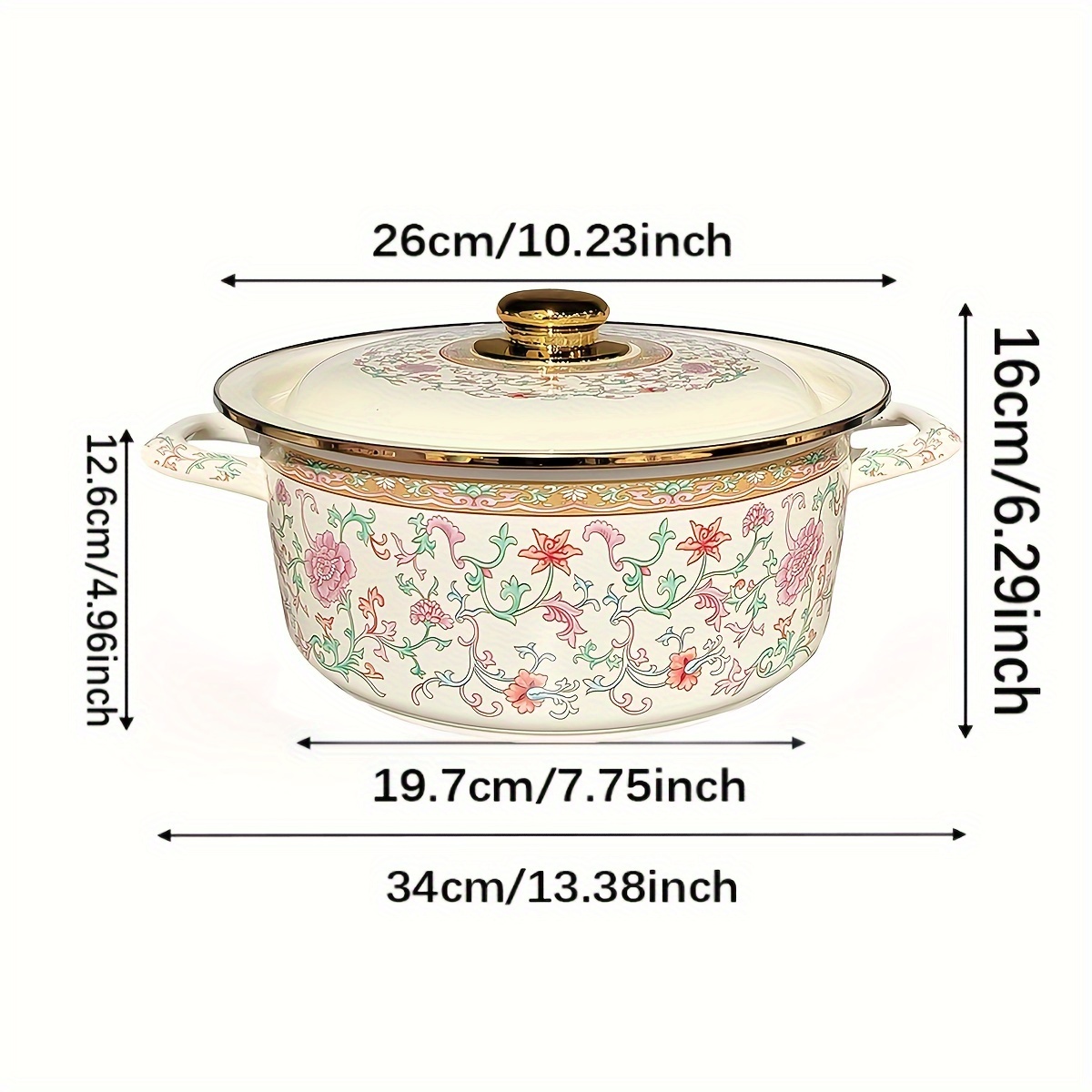   premium enamel cooking pot large capacity multi use for soup stew serving   easy to clean versatile for home and restaurant kitchens compatible with all stoves for spring details 10