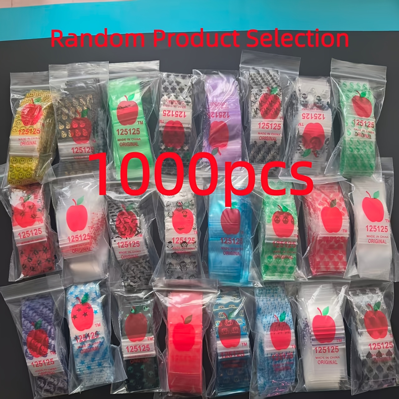 TEMU 1000pcs Random Colors Mini Self-sealing Bags, Assorted Multiple Colors, Jewelry Storage Bags, Jewelry Packaging Bags, Small Gift Bags, Portable