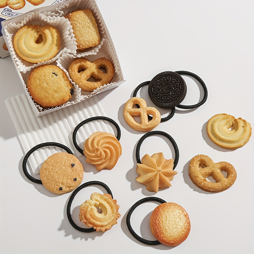 

6pcs/set Simulation , For Accessories For & Hairstyling, Sweet Assorted Biscuits Barrettes