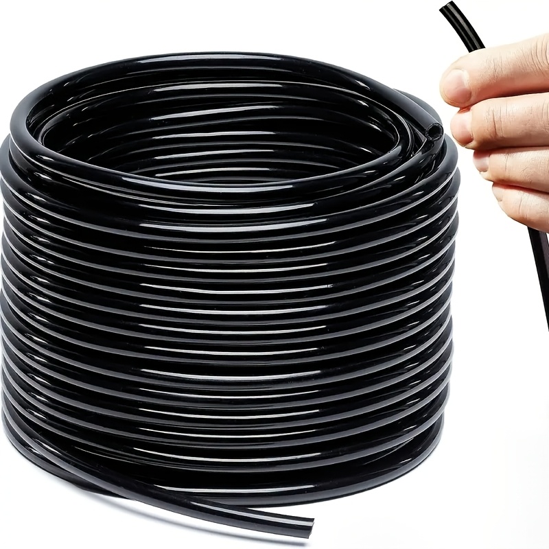 A 1/4 Drip Irrigation Tubing 50-100 Ft Black Drip Irrigation Hose, Ideal For Garden Irrigation Systems, Hydroponics, Misting Hose, Or As A Blank Distribution Hose For Any