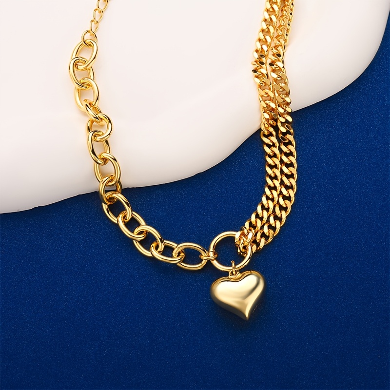 Image of 925 Silver, Women's Golden Spliced Heart Bracelet, Fashionable And Elegant Heart Pendant, Suitable As A Birthday Gift, Christmas, Valentine's Day Gift, Exquisite Gift Box