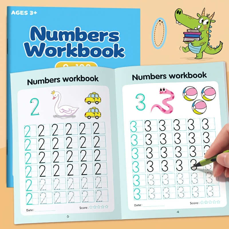 48-page Kids Writing Practice Workbook With Number 0-100 Tracing Sheets - Activities, Homeschool - Build Hand-eye Coordination And Math Skills, Pen Control Writing Practice