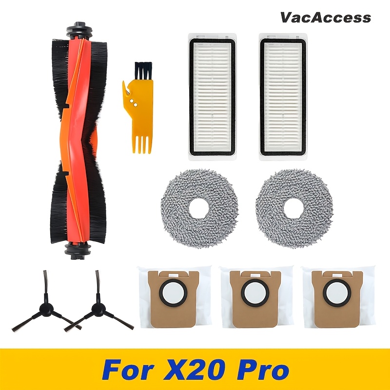 TEMU Robot Vacuum Cleaner Parts And Additions Compatible With Xiaomi X20+, X20 Plus, X20 Pro, And X20 Max, Including Main Brush, Filter, Mop, Dust