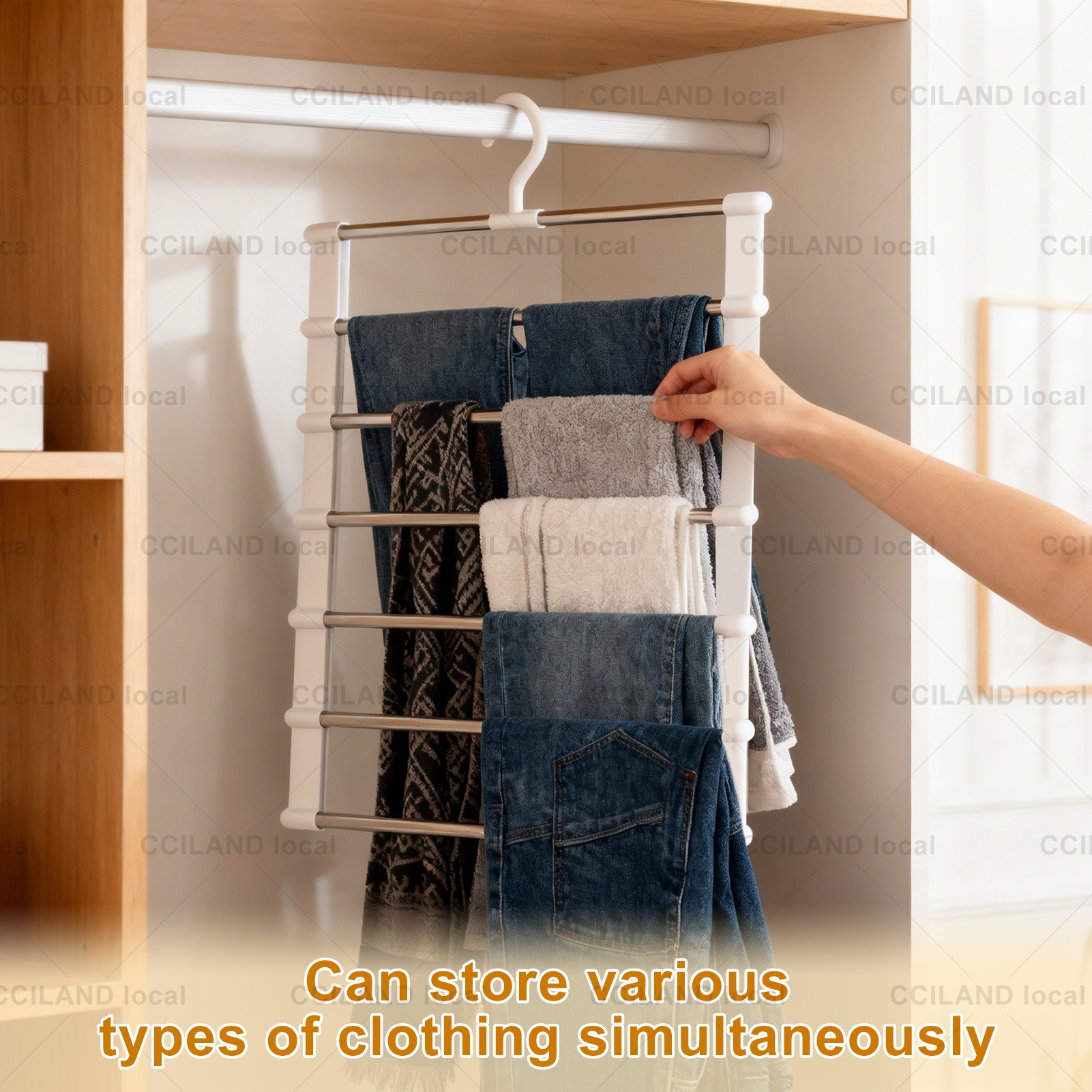 Multi-Layer Anti-Slip Pants Scarf Storage Rack