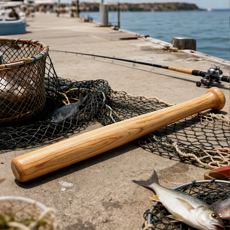 Image of This Wooden Fish Hammer Is Sturdy And Durable, Featuring A Varnished Surface Resistant To Corrosion And Wear, Making It Suitable For Fishing Such As Sea Fishing, Fly Fishing, And Stream Fishing
