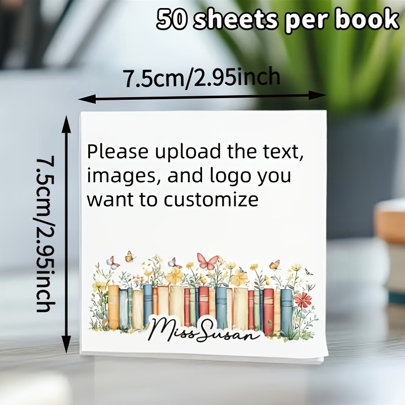 Custom Square Sticky Notes with Trace-Free Adhesive