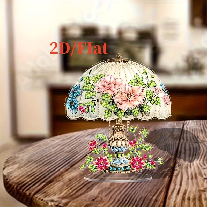Image of Vintage Floral Desk Lamp Suit-unique Acrylic Handicrafts Designed For Lovers Suit, Perfect Handmade Gift Decor