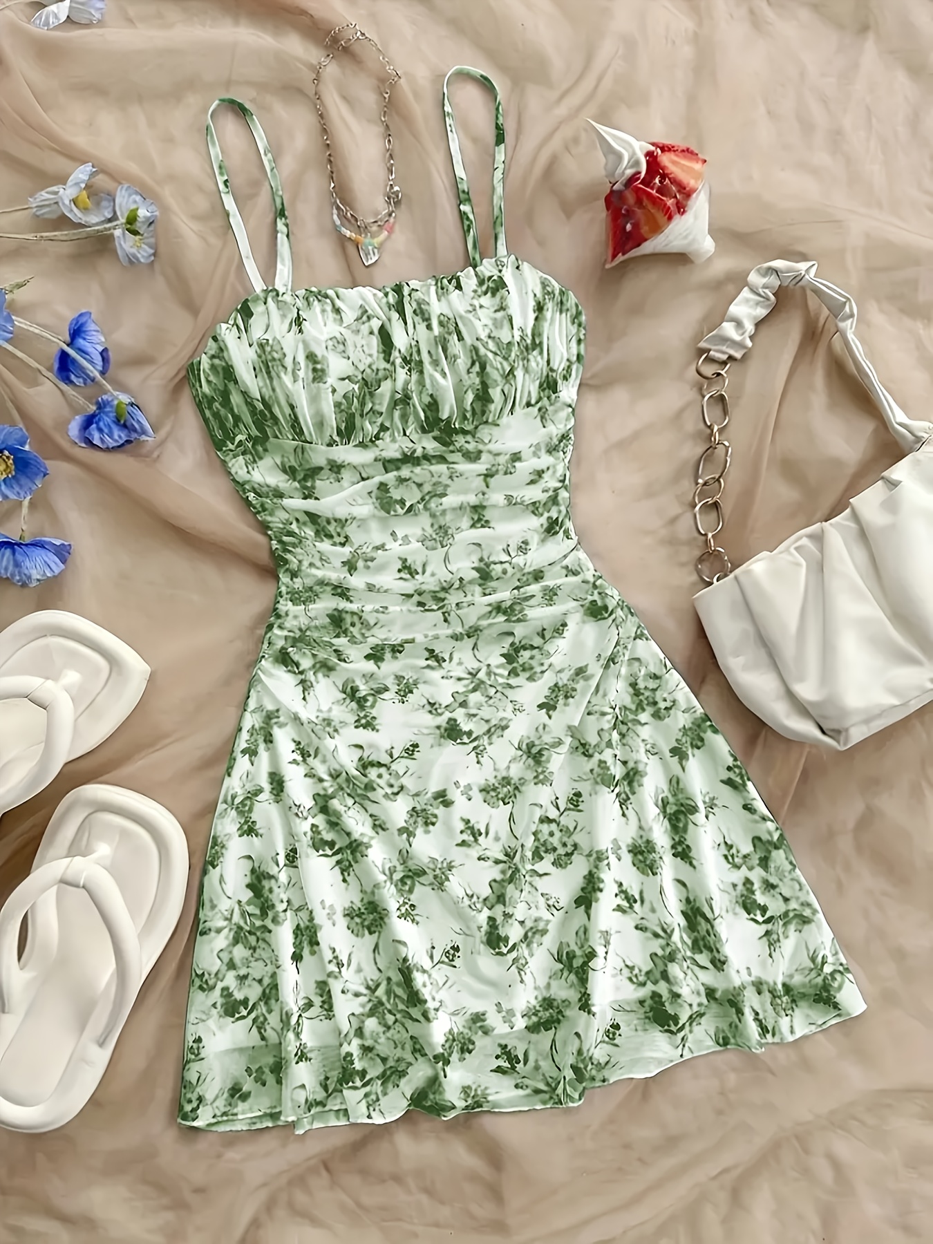 womens new floral print halter dress fashionable elegant - Temu Switzerland