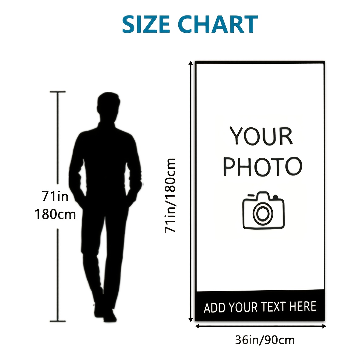 TEMU 1pc Personalized Photo And Text Printed Beach Towel, Suitable For Swimming, Camping, And Beach Use, Multi-functional Design, Comfortable, Soft,