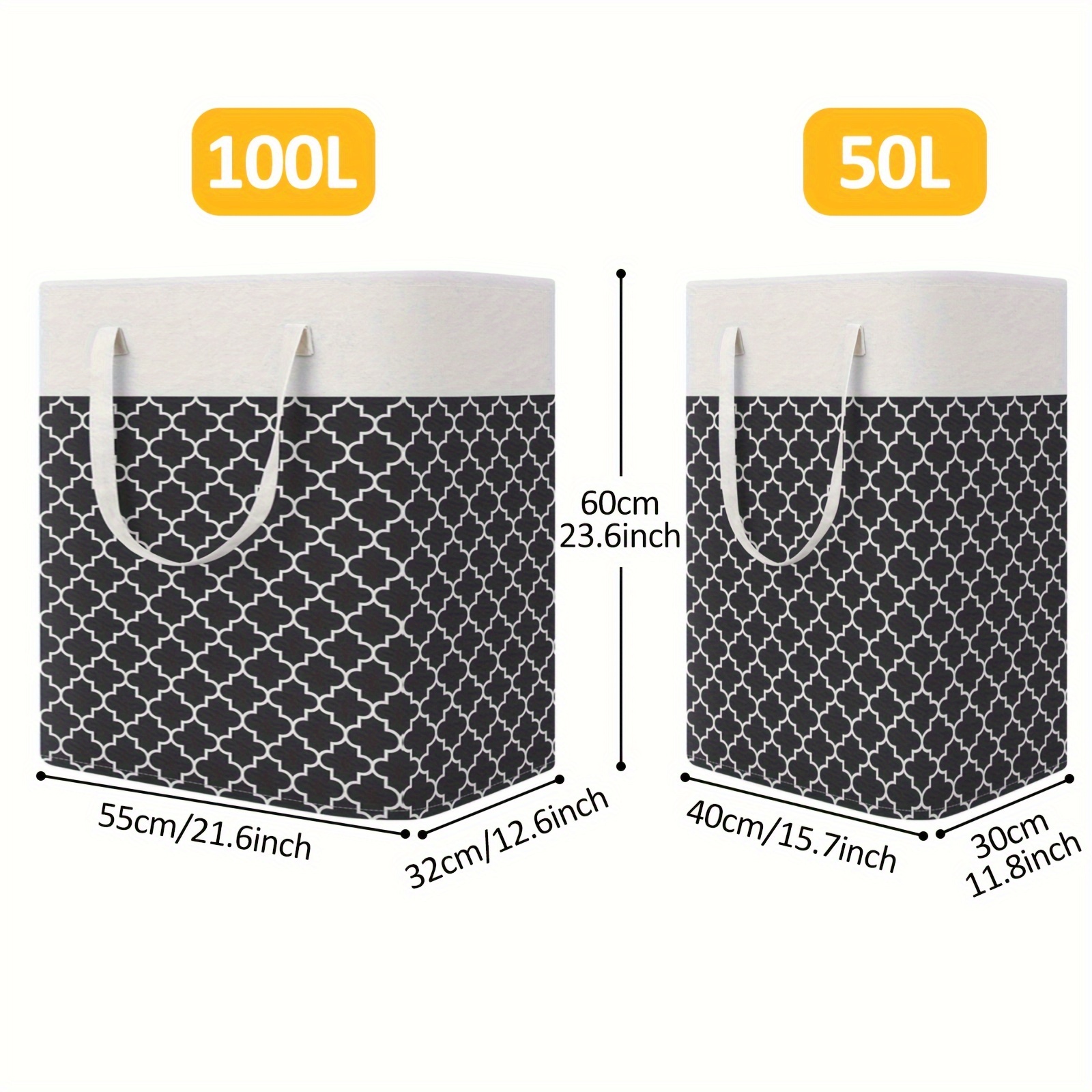 extra large 75l foldable laundry hamper with handles waterproof portable storage basket for clothes toys   dorms and home use   in black grey red blue laundry baskets details 2