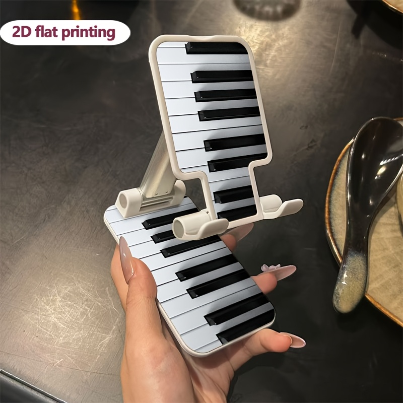 TEMU Key Tones Pattern Foldable Phone Holder Portable Adjustable Extended Mobile Phone Holder Lift Telescopic Holder Suitable For Mobile Phones And