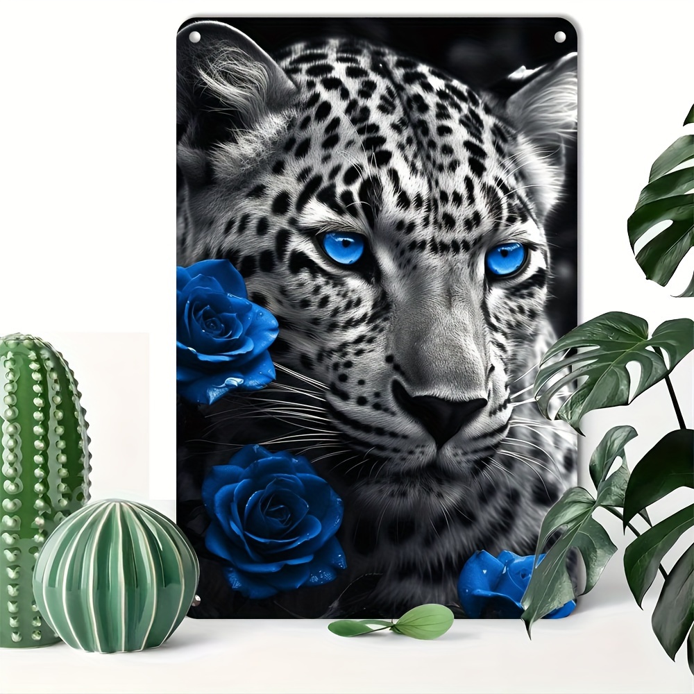 

Leopard & Vintage Aluminum Wall Sign - Reusable, Home & Bar Decor, 8x12 Inches