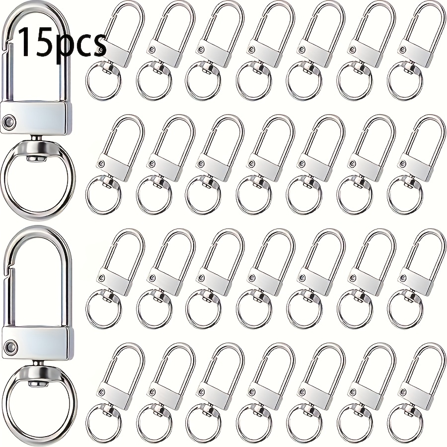 TEMU Lot de 15 crochets porte-clés rotatifs à boucle en griffe de , utilisés pour des connecteurs de porte-clés, pour porte-clés, pinces de corde de
