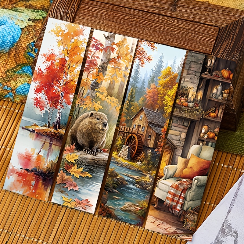 TEMU Lot de 30 marque-pages d'automne, avec des romantiques que des animaux de la forêt, idéaux comme récompenses pour élèves, cadeaux culturels et